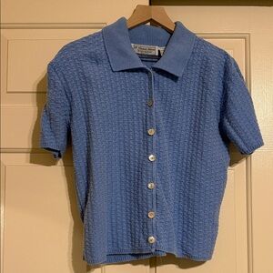 A Knitch Above Blue Button Down Polo Shirt